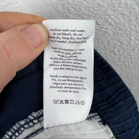 ONIA Navy Blue Tom Cargo Drawstring Shorts Cotton Linen Blend, Size XL - Picture 8 of 9